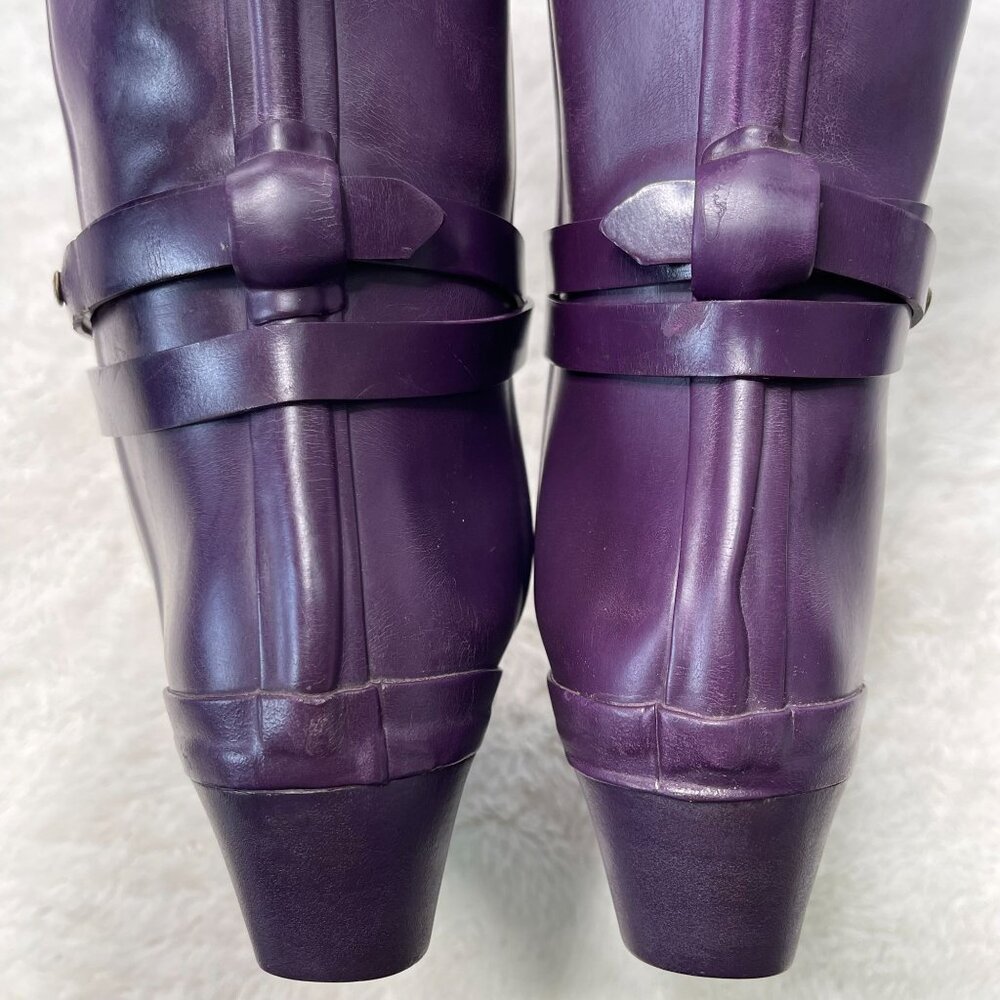 Hunter Women's Purple Andora Mid Calf Pull On Rain Boots Shoes Size 7 - Picture 5 of 16